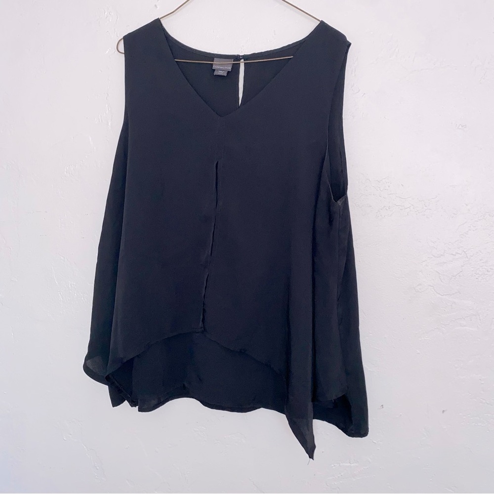 Covington Layered Flowy Dress Shirt Sleeveless Formal Career Wear Modest XL Wom